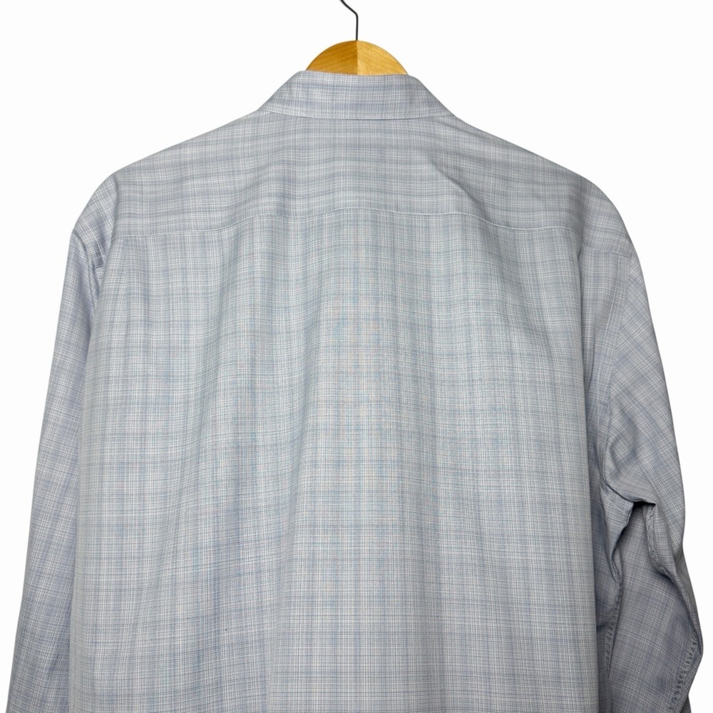 Ermenegildo Zegna Mens Traveller XL Blue Check Luxury 100% Cotton Shirt Designer - Picture 7 of 12